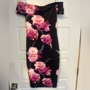 Floral Black and Pink Dress